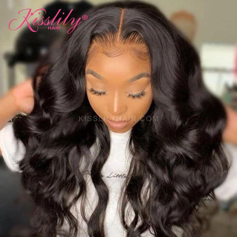 Highlight Brazilian Body Wave Lace Front Human Hair Wigs Black