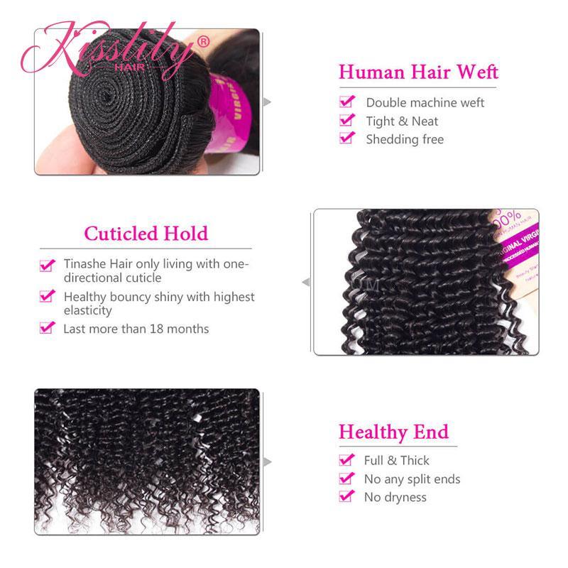 Kisslily Hair 1 PC Deep Curly Indian Virgin Bundle [ WEFT04]-Hair Accessories-Kisslilyhair