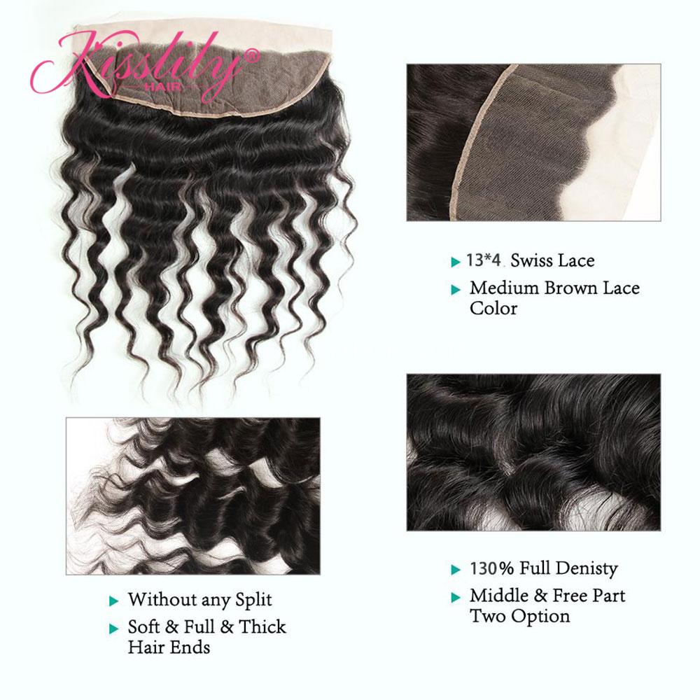 Kisslily Hair 13x4 Frontal Loose Wave With 4 Bundles [FW03]