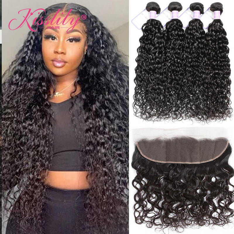 Kisslily Hair 13x4 Frontal Water Wave With 4 Bundles [FW05]