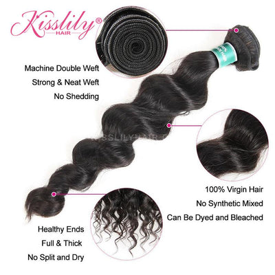 Kisslily Hair 13x4 HD Lace Frontal Loose Wave With 3 Bundles [FW13]-Hair Accessories-Kisslilyhair