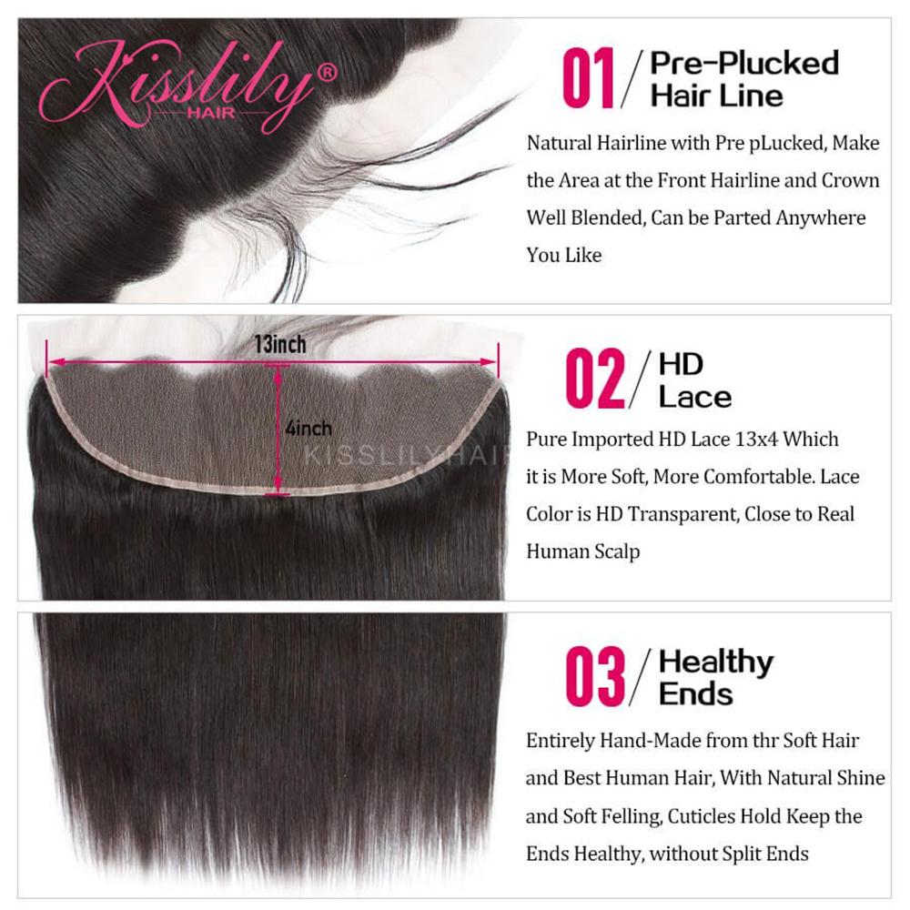 Kisslily Hair 13x4 HD Lace Frontal Silky Straight [FR11]
