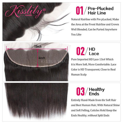 Kisslily Hair 13x4 HD Lace Frontal Silky Straight [FR11]