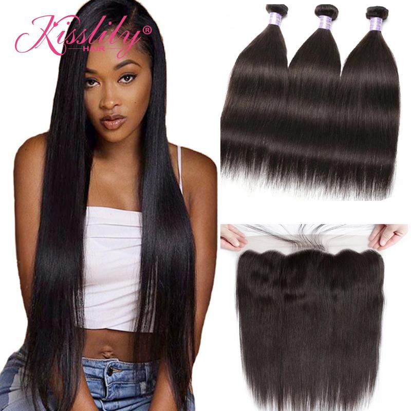 Kisslily Hair 13x4 HD Lace Frontal Silky Straight With 3 Bundles [FW06]-Hair Accessories-Kisslilyhair