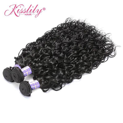 Kisslily Hair 13x4 HD Lace Frontal Water Wave With 3 Bundles [FW16]-Hair Accessories-Kisslilyhair