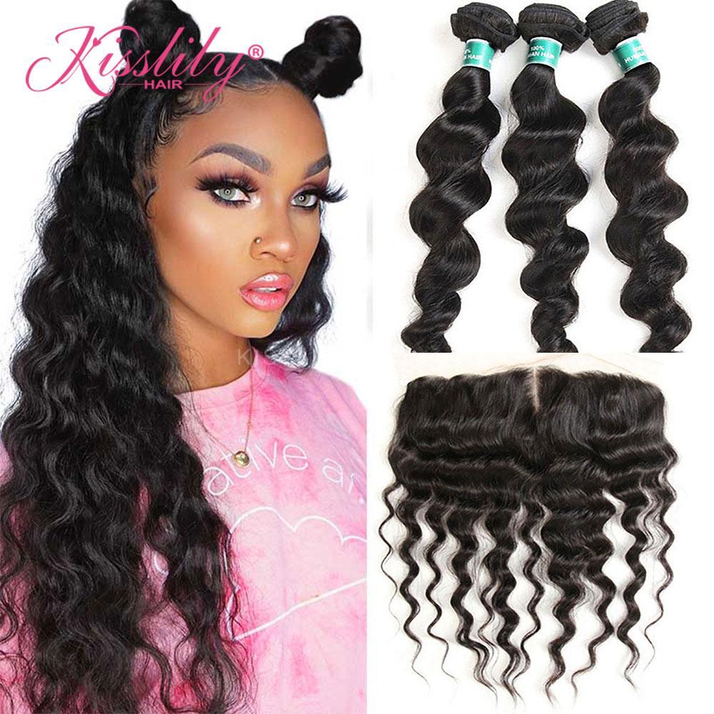 Kisslily Hair 13x4 Lace Frontal Loose Wave With 3 Bundles [FW23]-Hair Accessories-Kisslilyhair