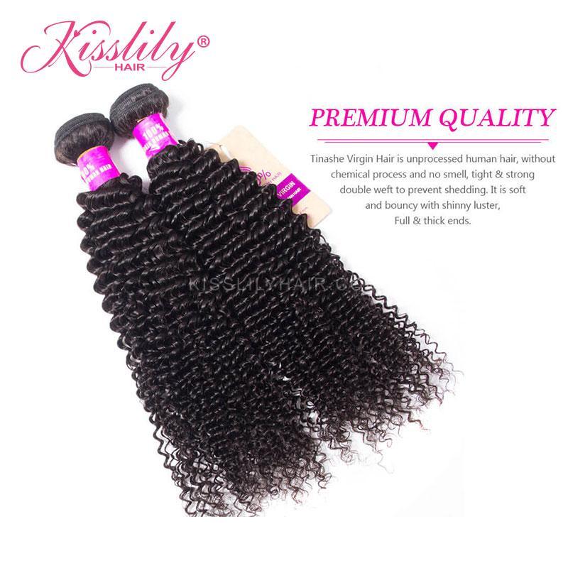 Kisslily Hair 2 PCs Deep Curly Indian Virgin Bundle [WEFT12]-Hair Accessories-Kisslilyhair