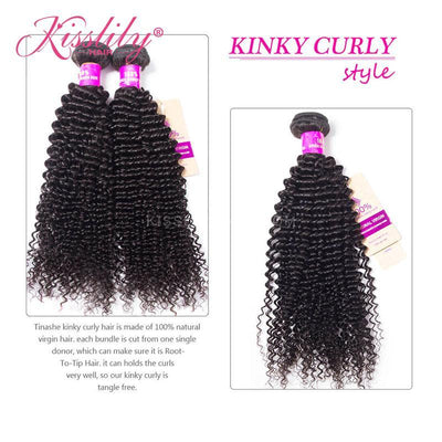 Kisslily Hair 2 PCs Deep Curly Indian Virgin Bundle [WEFT12]-Hair Accessories-Kisslilyhair