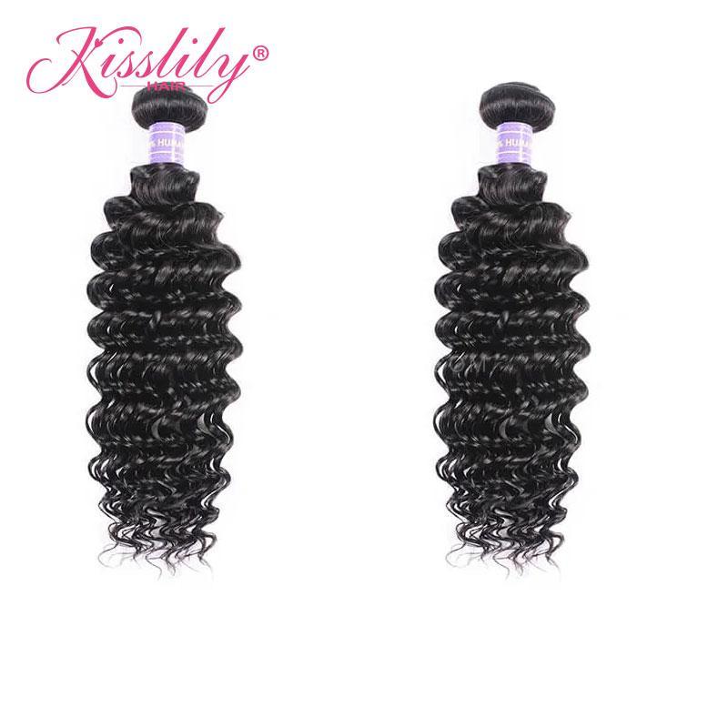 Kisslily Hair 2 PCs Deep Wave Indian Virgin Bundle [WEFT11]-Hair Accessories-Kisslilyhair