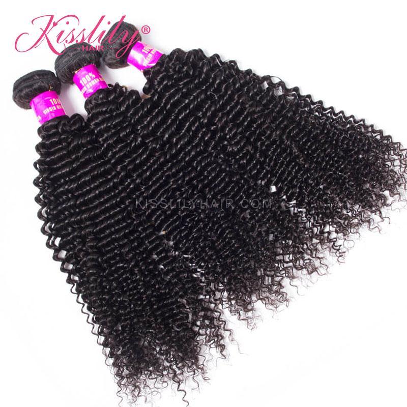 Kisslily Hair 3 PCs Deep Curly Indian Virgin Bundle [WEFT20]-Hair Accessories-Kisslilyhair
