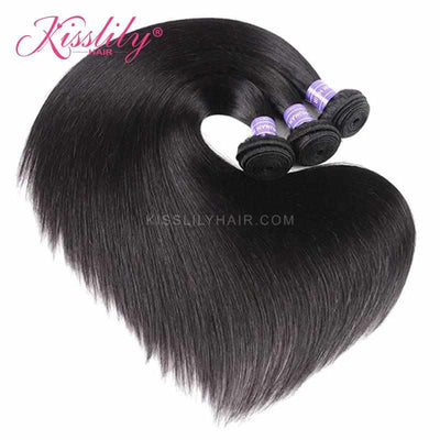 Kisslily Hair 3 PCs Straight Indian Virgin Bundle [WEFT23]-Hair Accessories-Kisslilyhair