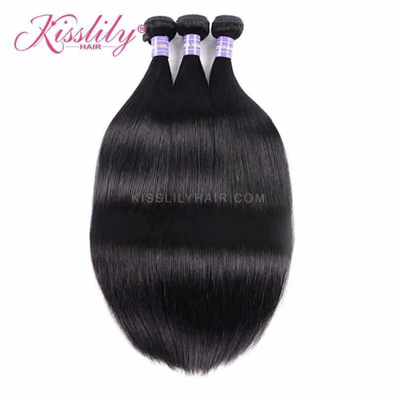 Kisslily Hair 3 PCs Straight Indian Virgin Bundle [WEFT23]-Hair Accessories-Kisslilyhair