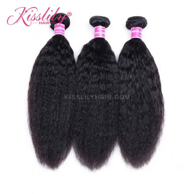 Kisslily Hair 3 PCs Yaki Straight Indian Virgin Bundle [WEFT21]-Hair Accessories-Kisslilyhair