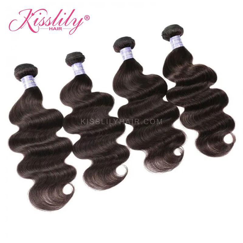 Kisslily Hair 4 PCs Body Wave Indian Virgin Bundle [WEFT25]-Hair Accessories-Kisslilyhair