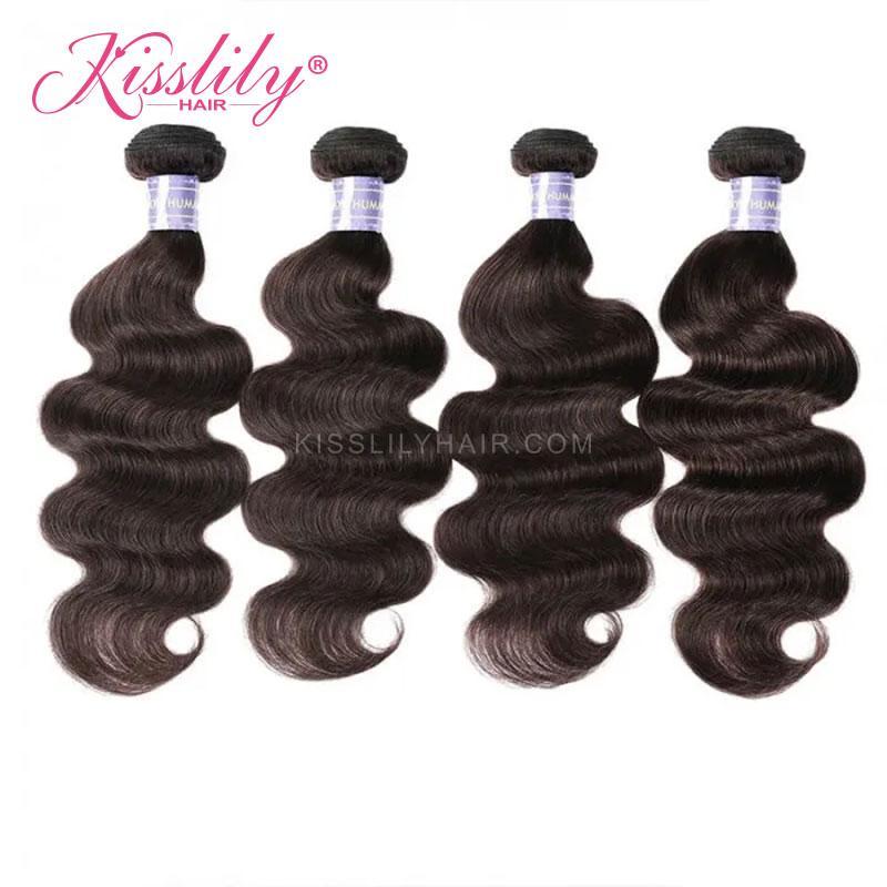 Kisslily Hair 4 PCs Body Wave Indian Virgin Bundle [WEFT25]-Hair Accessories-Kisslilyhair