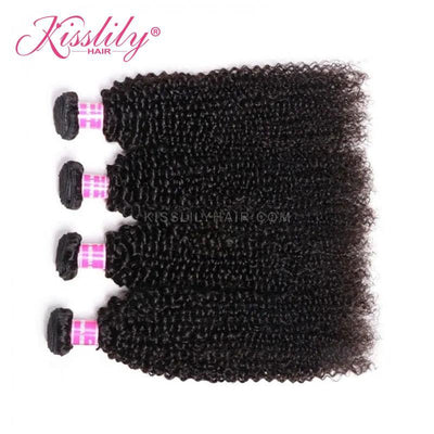 Kisslily Hair 4 PCs Deep Curly Indian Virgin Bundle [WEFT28]-Hair Accessories-Kisslilyhair