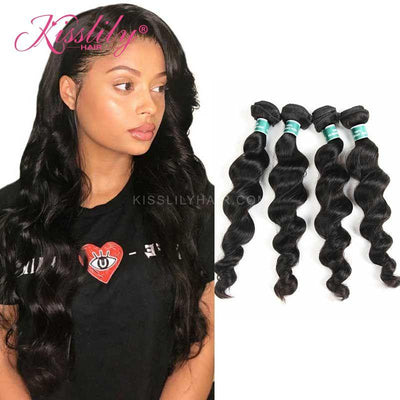Kisslily Hair 4 PCs Loose Wave Indian Virgin Bundle [WEFT30]-Hair Accessories-Kisslilyhair