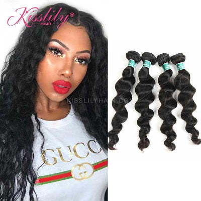 Kisslily Hair 4 PCs Loose Wave Indian Virgin Bundle [WEFT30]-Hair Accessories-Kisslilyhair