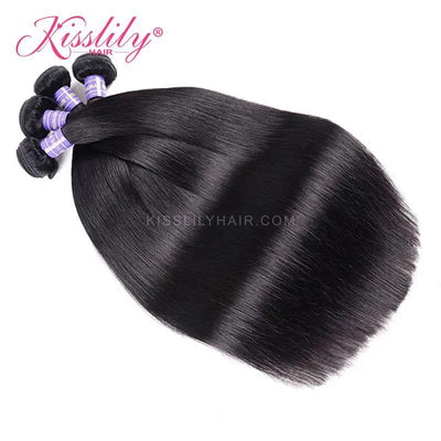 Kisslily Hair 4 PCs Straight Indian Virgin Bundle [WEFT31]-Hair Accessories-Kisslilyhair