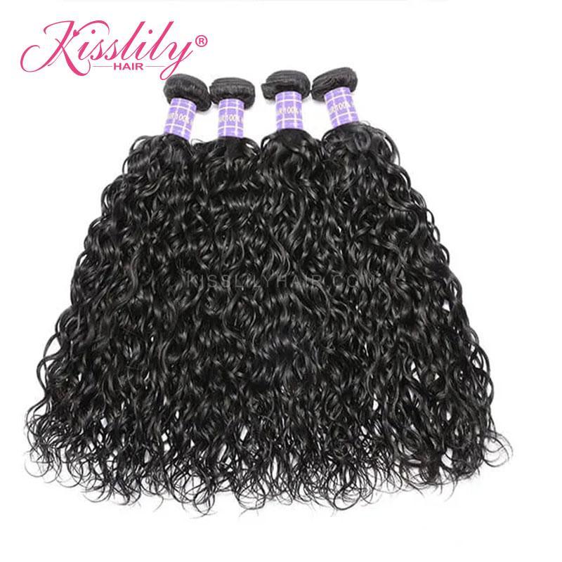 Kisslily Hair 4 PCs Water Wave Indian Virgin Bundle [WEFT32]-Hair Accessories-Kisslilyhair