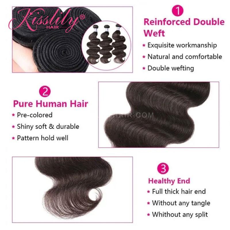 Kisslily Hair 4x4 Closure Body Wave With 3 Bundles [CW02]-Hair Accessories-Kisslilyhair