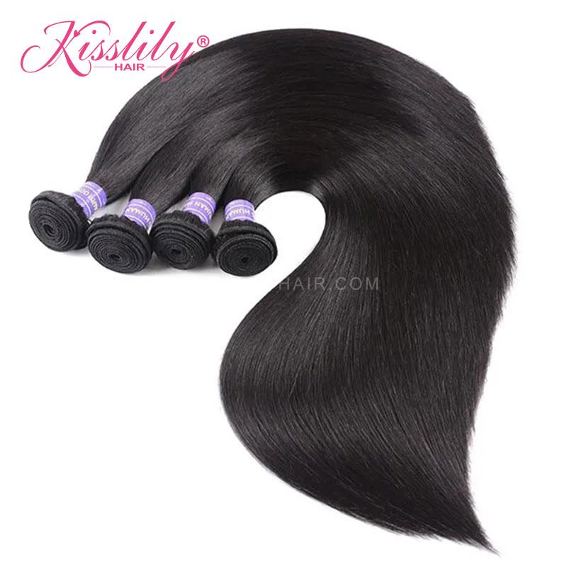 Kisslily Hair 4x4 Closure Silky Straight With 4 Bundles [CW09]