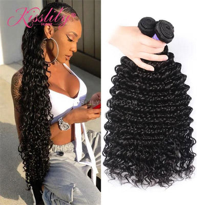 Kisslily Hair 5x5 Closure Deep Wave With 3 Bundles [CW15]-Hair Accessories-Kisslilyhair