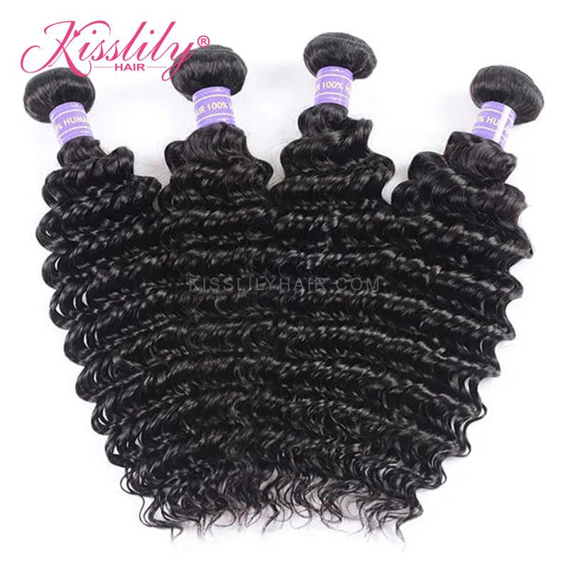 Kisslily Hair 5x5 Closure Deep Wave With 4 Bundles [CW16]