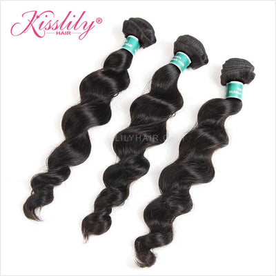 Kisslily Hair 5x5 Closure Loose Wave With 3 Bundles [CW19]-Hair Accessories-Kisslilyhair
