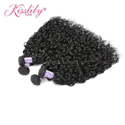 Kisslily Hair 5x5 Closure Water Wave With 3 Bundles [CW22]-Hair Accessories-Kisslilyhair