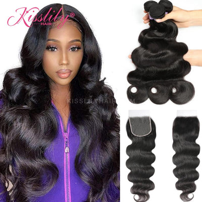 Kisslily Hair 5x5 HD Closure Body Wave With 3 Bundles [CW24]-Hair Accessories-Kisslilyhair