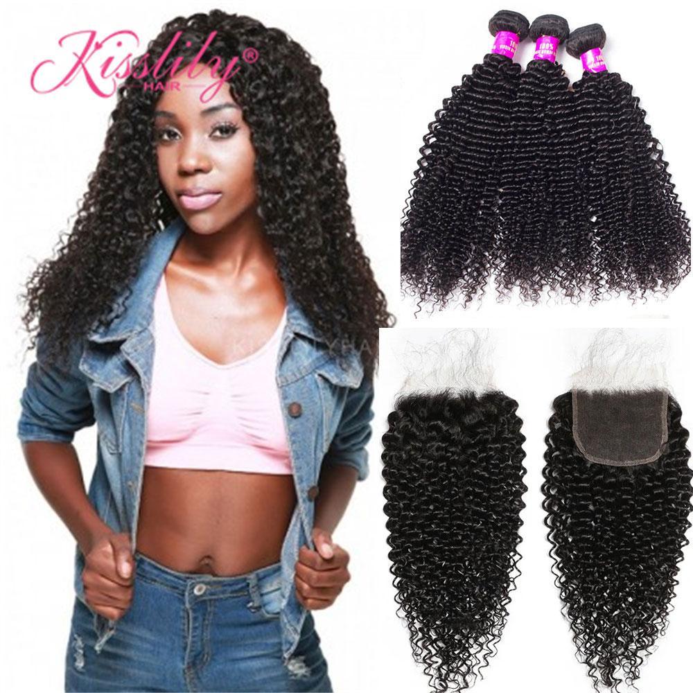 Kisslily Hair 5x5 HD Closure Deep Curly With 3 Bundles [CW27]-Hair Accessories-Kisslilyhair