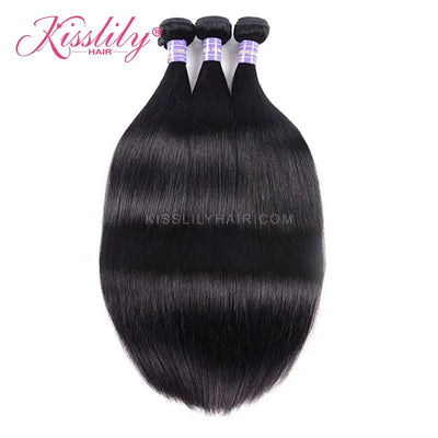 Kisslily Hair 5x5 HD Lace Closure Silky Straight With 3 Bundles [CW34]-Hair Accessories-Kisslilyhair