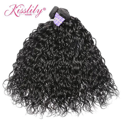 Kisslily Hair 5x5 HD Lace Closure Water Wave With 3 Bundles [CW35]-Hair Accessories-Kisslilyhair
