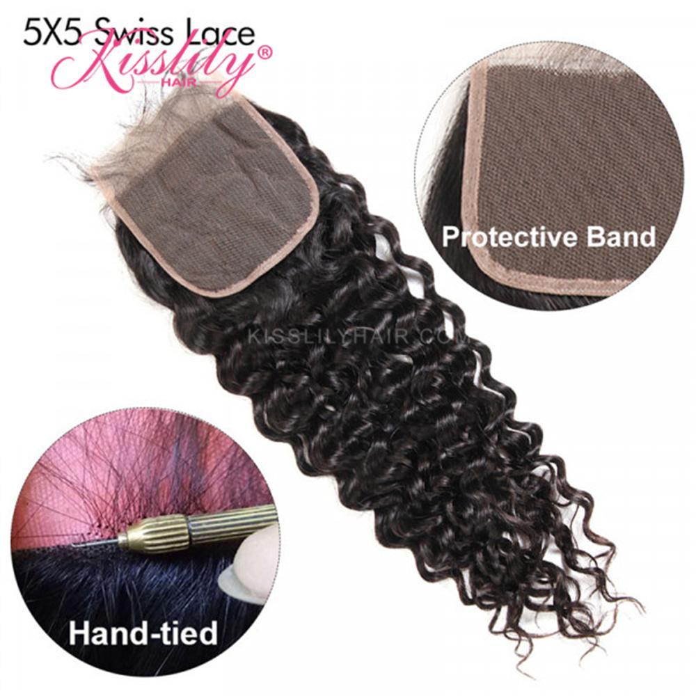 Kisslily Hair 5x5 Lace Closure Water Wave [CL12]-Hair Accessories-Kisslilyhair