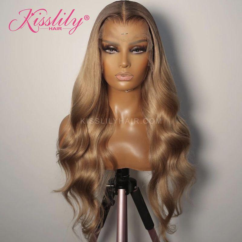Kisslily Hair Colord Body Wave Hair 13x4 Lace Frontal Human Hair Pre Plucked [CDC11]-Hair Accessories-Kisslilyhair