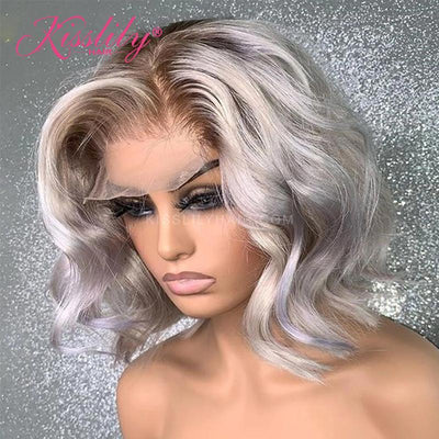 Kisslily Hair Colored Body Wave 13x4 Lace Front Bob Wig For Black Women [CDC45]-Hair Accessories-Kisslilyhair