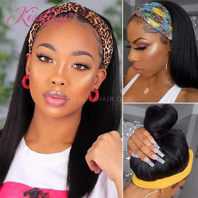 Kisslily Hair Headband Wig Human Hair Straight Glueless Brazilian Wigs For Black Women Remy Fast Delivery [NAW38]-Hair Accessories-Kisslilyhair