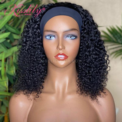 Kisslily Hair Headband Wigs Curly Human Hair Wigs Brazilian Glueless For Women [NAW34]-Hair Accessories-Kisslilyhair
