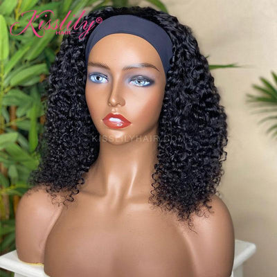 Kisslily Hair Headband Wigs Curly Human Hair Wigs Brazilian Glueless For Women [NAW34]-Hair Accessories-Kisslilyhair