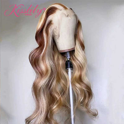 Kisslily Hair Highlight Body Wave 13x4 Lace Front Wig For Black Women Pre Plucked [CDC44]-Kisslilyhair