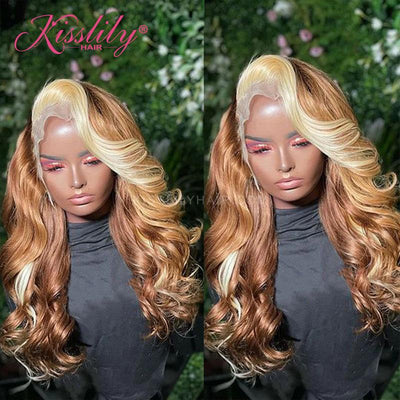 Kisslily Hair Highlight Body Wave 13x4 Lace Front Wig For Women [CHC52]-Hair Accessories-Kisslilyhair