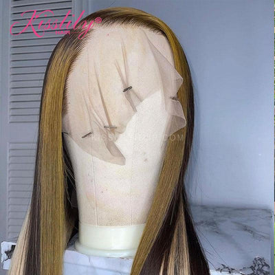 Kisslily Hair Highlight Color Silky Straight 13x4 Lace Front Wig [CDC13]-Hair Accessories-Kisslilyhair