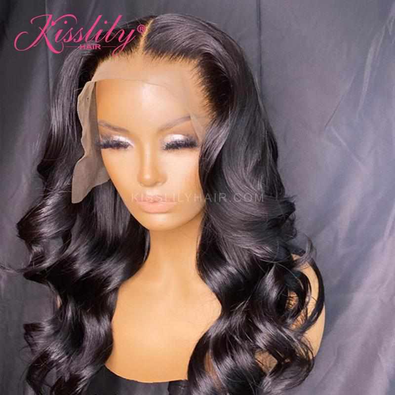 Kisslily Hair *New Melted Hairline HD Lace Wig* Body Wave 13x4 Lace Front Human Hair Wig Pre Plucked [NAW53]-Hair Accessories-Kisslilyhair