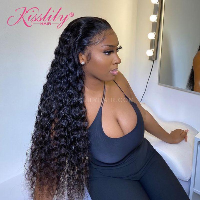 Kisslily Hair *New Melted Hairline HD Lace Wig* Curly 13x4 Lace Frontal Wig Human Hair Pre Plucked With Baby Hair [NAW56]-Hair Accessories-Kisslilyhair