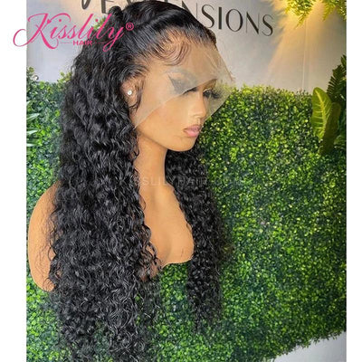 Kisslily Hair *New Melted Hairline HD Lace Wig* Curly 13x4 Lace Frontal Wig Human Hair Pre Plucked With Baby Hair [NAW56]-Hair Accessories-Kisslilyhair