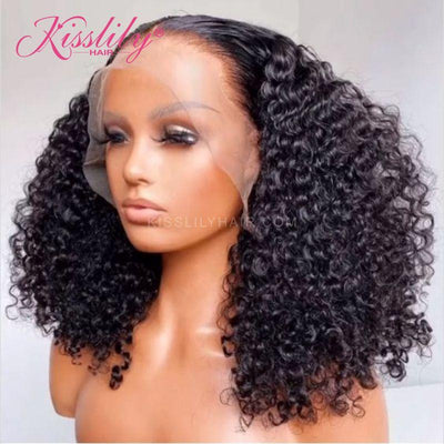 Kisslily Hair *New Melted Hairline HD Lace Wig* Deep Curly 13x4 Lace Frontal Wig Human Hair Pre Plucked With Baby Hair [NAW54]-Hair Accessories-Kisslilyhair
