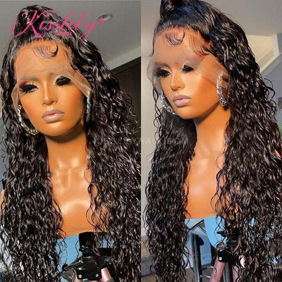 Kisslily Hair *New Melted Hairline HD Lace Wig* Water Wave 13x4 Lace Frontal Wig Human Hair Pre Plucked With Baby Hair [NAW58]-Hair Accessories-Kisslilyhair