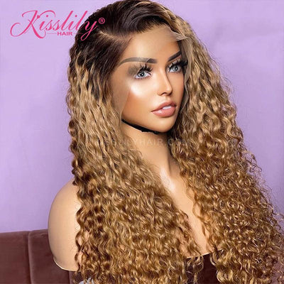 Kisslily Hair Ombre 13x4 Lace Front Human Hair Wigs Pre Plucked With Baby Hair For Black Women [CHC31]-Hair Accessories-Kisslilyhair
