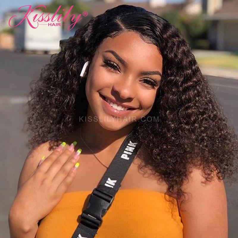 Kisslily Hair Short Curly Bob Lace Front Wigs For Women 13x4 Lace Frontal Wigs Pre Plucked With Baby Hair [BOB05]